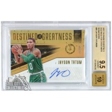 Jayson Tatum 2017-18 Panini Essentials Destined For Greatness Rookie Autograph Card #DG-JTT 77/99 BGS 9.5 AUTO 10