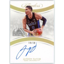 Jayson Tatum 2020-21 Panini Flawless Collegiate Legacy Autograph Card #LA-JT 10/10
