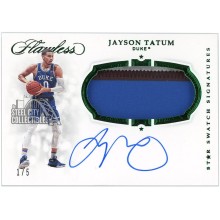 Jayson Tatum 2019-20 Panini Flawless Collegiate Emerald Star Swatch Signatures Patch Autograph Card #23 1/5