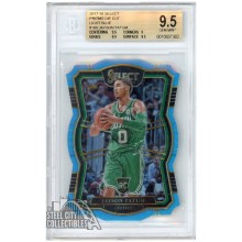 Jayson Tatum 2017-18 Panini Select Premier Level Light Blue Die-Cut Rookie Card #166 019/185 BGS 9.5