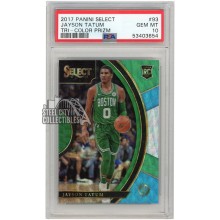 Jayson Tatum 2017-18 Panini Select Concourse Tri-Color Rookie Card #93 PSA 10
