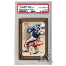 Lawrence Taylor 2004 Fleer Greats Autograph Card #52 PSA/DNA (Red)