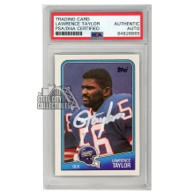 Lawrence Taylor 1988 Topps Autograph Card #285 PSA/DNA (White)