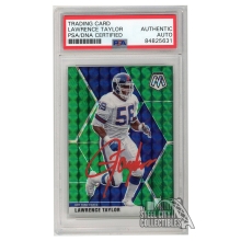 Lawrence Taylor 2020 Panini Mosaic Green Autograph Card #154 PSA/DNA (Red)