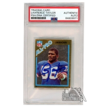 Lawrence Taylor 1982 Topps Stickers Autograph RC Card #144 PSA/DNA