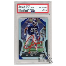 Lawrence Taylor 2019 Panini Prizm Silver Autograph Card #293 PSA/DNA (Red)