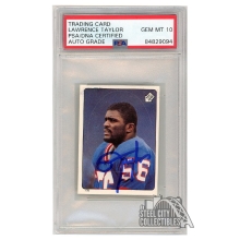 Lawrence Taylor 1983 Topps Stickers Autograph Card #178 PSA/DNA 10