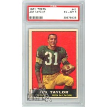 Jim Taylor 1961 Topps Card #41 PSA 6 EX-MT