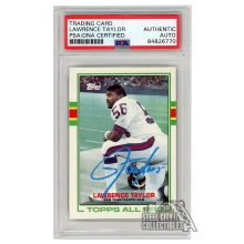 Lawrence Taylor 1989 Topps Autograph Card #166 PSA/DNA (Light Blue)