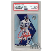 Lawrence Taylor 2020 Panini Mosaic Silver Autograph Card #154 PSA/DNA (Red)