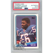 Lawrence Taylor 1988 Topps Autograph Card #285 PSA/DNA Authentic (White) (Smear)