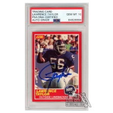 Lawrence Taylor 1989 Score Autograph Card #192 PSA/DNA 10