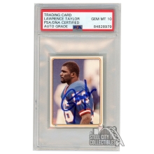 Lawrence Taylor 1983 Topps Stickers Autograph Card #280 PSA/DNA 10