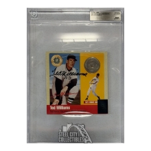 Ted Williams Autographed 1990 Cooperstown Commemorative 500 Club Silver Coin Display BAS 10 (New Label)