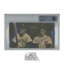 Ted Williams & Joe DiMaggio Autographed 4x7.5 Baseball Photo - BAS