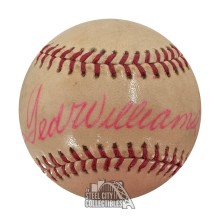 Ted Williams Autographed Shellacked Major League Official Baseball - PSA/DNA LOA (Pink Ink)