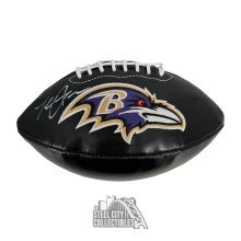 Terrell Suggs Autographed Baltimore Ravens Black Logo Football - BAS