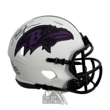 Terrell Suggs Autographed Baltimore Ravens Lunar Eclipse Mini Football Helmet - BAS