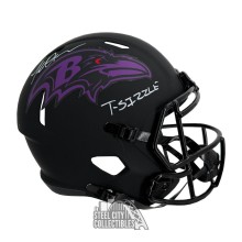 Terrell Suggs T-Sizzle Autographed Baltimore Ravens Eclipse Replica Full Size Football Helmet - BAS