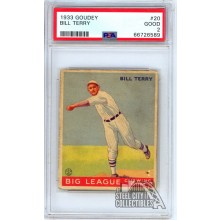 Bill Terry 1933 Goudey Card #20 PSA 2 Good