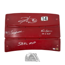 Pittsburgh Steelers SB MVPs Autographed Three River Stadium Seatback - JSA LOA (Seat 14)