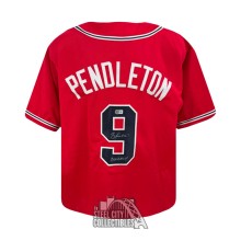 Terry Pendleton 91 NL MVP Autographed Atlanta Custom Red Baseball Jersey - BAS