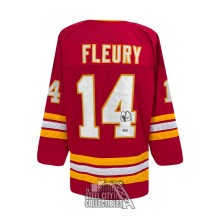 Theo Fleury Autographed Calgary Custom Red Hockey Jersey - BAS