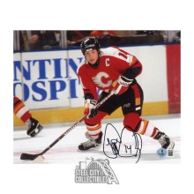 Theo Fleury Autographed Calgary Flames 8x10 Hockey Photo - BAS
