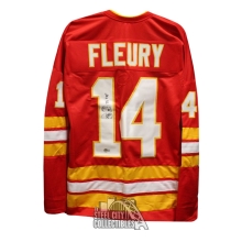 Theo Fleury Autographed Calgary Cup 89 Custom Red Hockey Jersey - BAS