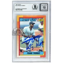 Frank Thomas 1990 Topps "Big Hurt" Autograph Rookie Card #414 BAS 10