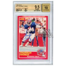Thurman Thomas 1989 Score Autograph Rookie Card #211 BGS 9.5 BAS 10