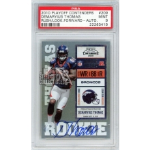 Demaryius Thomas 2010 Playoff Contenders Rushing Looking Forward Rookie Autograph Card #209 PSA 9 (419)