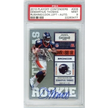 Demaryius Thomas 2010 Playoff Contenders Rushing Looking Left Rookie Autograph Card #209 PSA 9