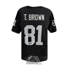 Tim Brown Autographed Oakland Custom Black Football Jersey - BAS