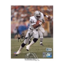 Tim Brown Autographed Oakland 8x10 Football Photo - BAS (White Jersey)