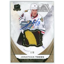 Jonathan Toews 2015-16 Upper Deck The Cup Gold Patch Autograph Card #19 7/8