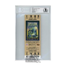 Tom Brady SB 38 Champs INSC Autographed Super Bowl XXXVII Ticket - BAS 10