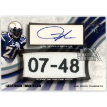 LaDainian Tomlinson 2009 Topps Unique Laundry Tag Patch Autograph Card #USA-LD2 1/1