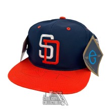 Tony Gwynn Autographed San Diego Padres Navy/Orange Baseball Cap Hat - JSA