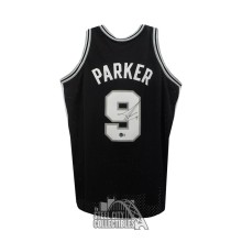 Tony Parker Autographed San Antonio Mitch & Ness Replica LG Basketball Jersey - BAS
