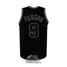 Tony Parker Autographed San Antonio Custom Black on Black Basketball Jersey - BAS