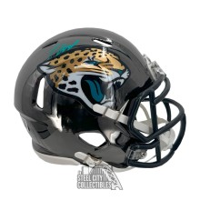Travis Hunter Autographed Jacksonville Jaguars Chrome Mini Football Helmet - BAS