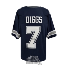 Trevon Diggs Autographed Dallas Custom Navy Football Jersey - JSA