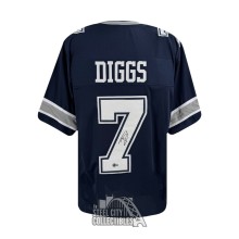 Trevon Diggs Autographed Dallas Custom Navy Football Jersey - BAS