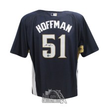 Trevor Hoffman Autographed San Diego Mitchell & Ness Navy Baseball Jersey (XL) - BAS