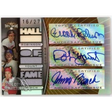 Brooks Robinson Robin Yount Johnny Bench 2007 Topps Triple Threads Relic Autograph Card #TTRCA1 16/27