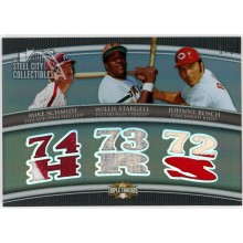 Mike Schmidt Willie Stargell Johnny Bench 2010 Topps Triple Threads Patch Card #TTRC-46 1/1