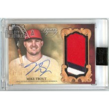 Mike Trout 2021 Topps Dynasty Dynastic Deed Patch Autograph Card #DAP-MTB 7/10