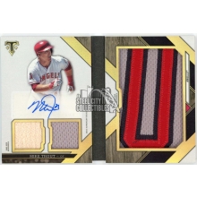 Mike Trout 2016 Topps Triple Threads Letter Patch Autograph Booklet Card #TTJAR-MT 1/3
