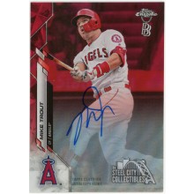 Mike Trout 2020 Topps Chrome Ben Baller Red Refractor Autograph Card #BBA-MT 2/5